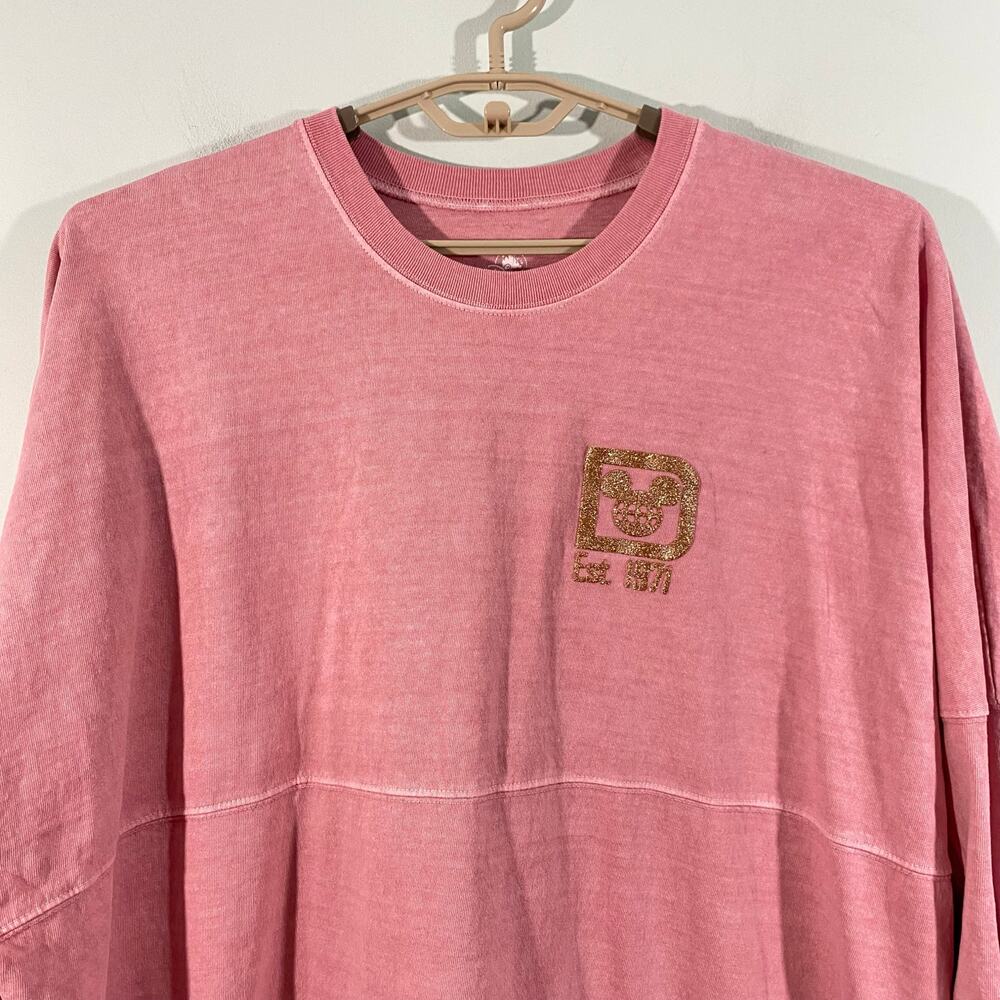 Walt Disney World Spirit Jersey Dusty Rose Gold Glitter Oversized Top Sz XXL NWT - Picture 3 of 9